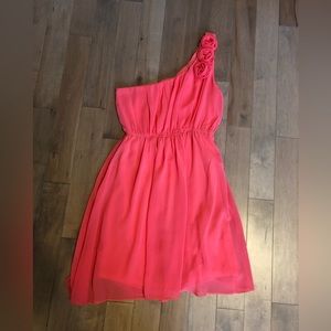 Rose Coloured One-Shoulder Dress